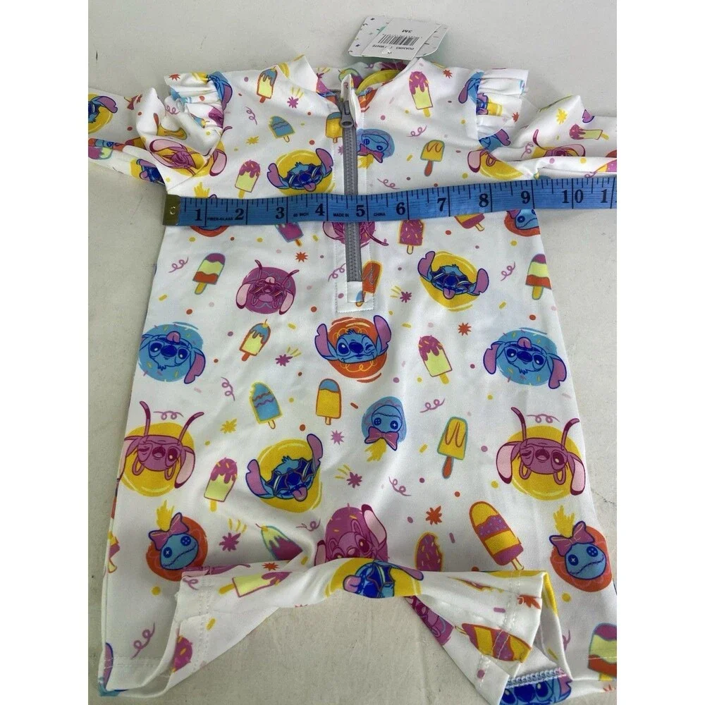Disney Lilo & Stitch One Piece Long Sleeve Rashguard Swimsuit Baby Girl 3 Months